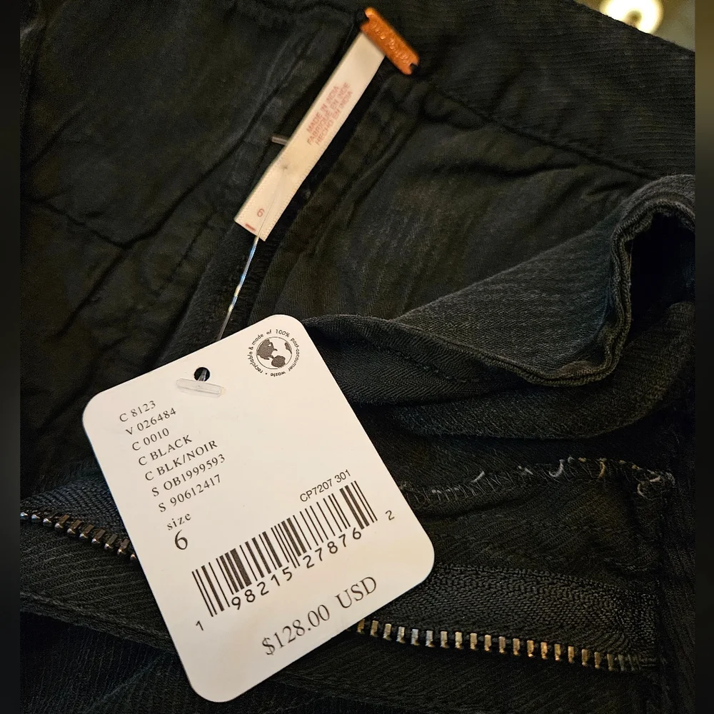 Sarina Pleated Barrel Trousers Cotton Lightweight Drapey Full Black Size 6 NWT - Picture 3 of 16